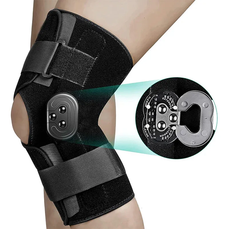 Hinged Knee Brace Adjustable Knee Support with Side Stabilizers of Locking Dials for Knee Pain Arthritis ACL PCL Meniscus Tear 240223