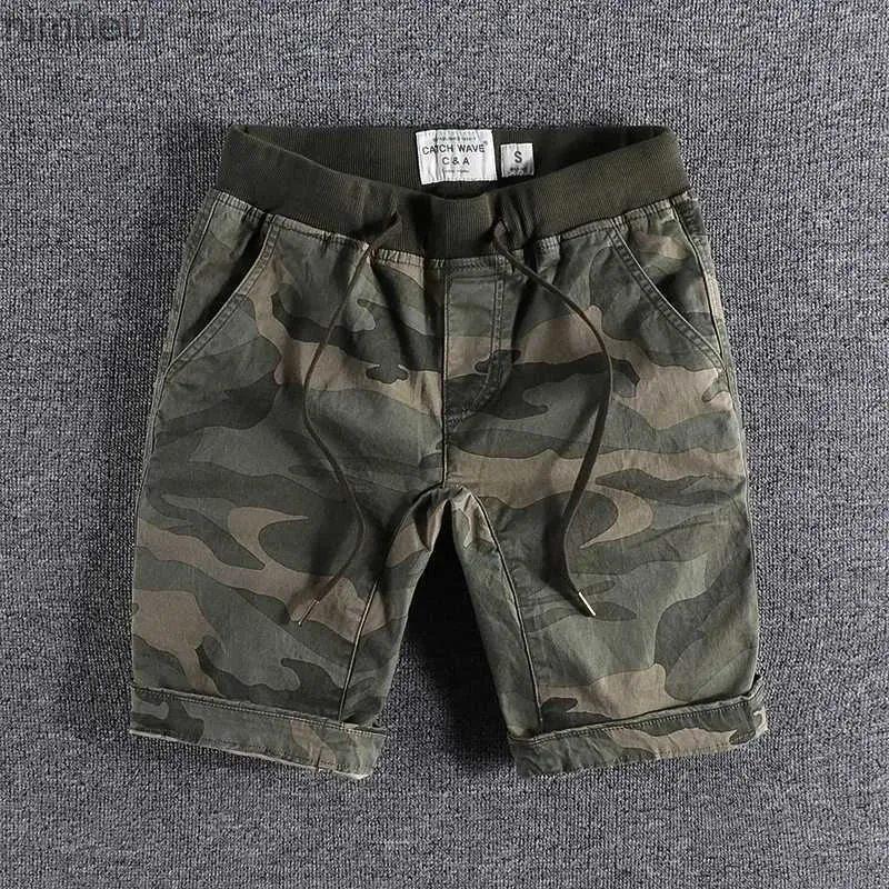 Herrenshorts 2021 Sommer amerikanische Mode Herren lockere und bequeme Camouflage-Shorts Straßensportbekleidung Jogginghose 61 240226