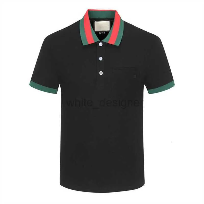 Män polo sommar casual t shirts designer mens polos brev tryck mode polo skjorta lyxbrev jacquard kortärmad pärla bomullslapa casual t-shir