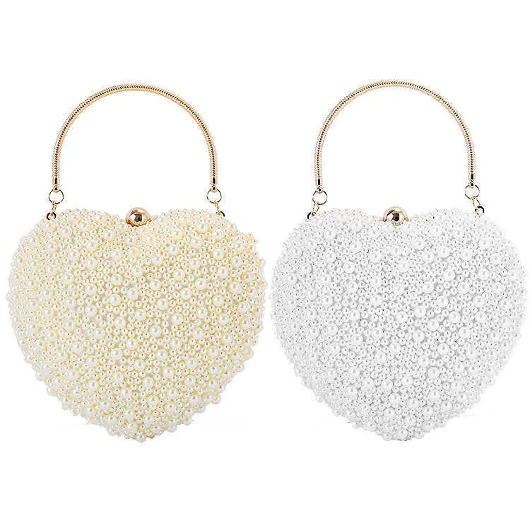 Evening Bags New Heart Shaped Banquet Bag Fashion Handbag Pearl Versatile Evening Dress