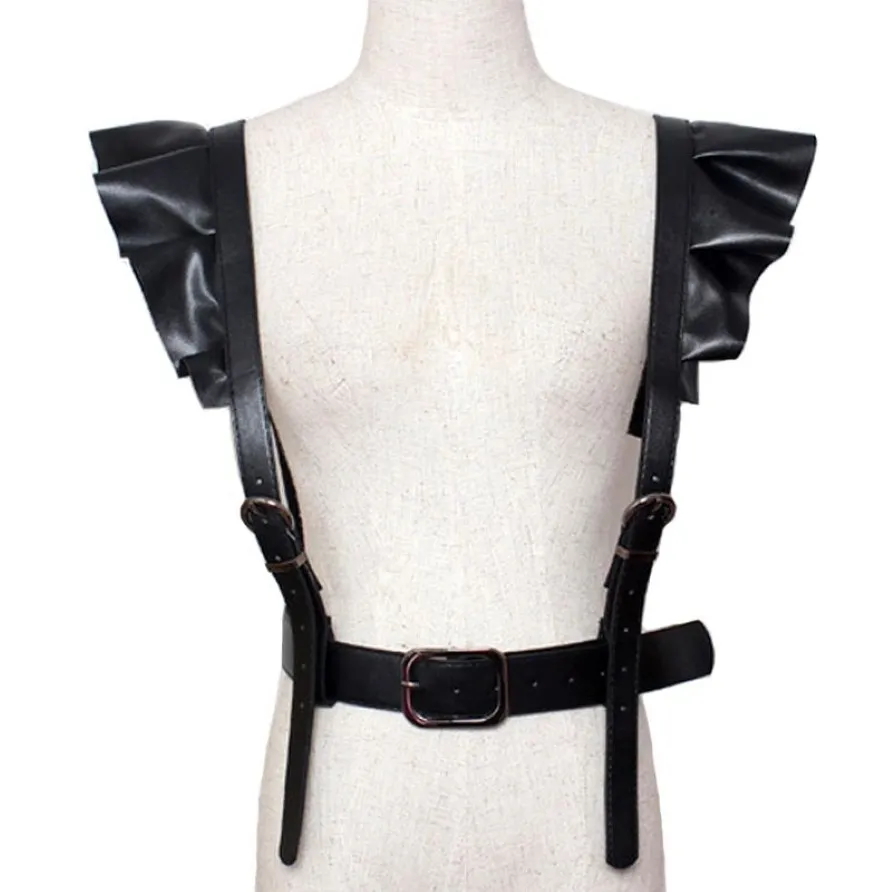 Ceintures 2021 Personnalité Épaules Sexy Ceinture Faux Cuir Corps Bondage Corset Femme Harnais Taille Sangles Suspenders2861