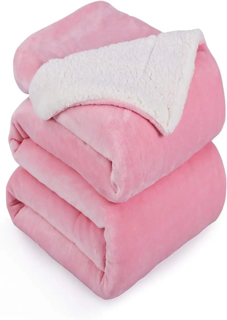 Coperta in flanella double face in lana d'agnello coperta in pile super morbido4256058