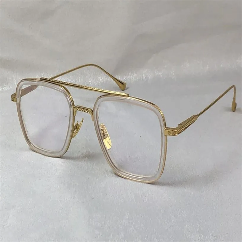 ファッションデザインオスの光学眼鏡006平方Kゴールドフレームシンプルスタイル透明アイウェア最高品質クリアレンズ208s