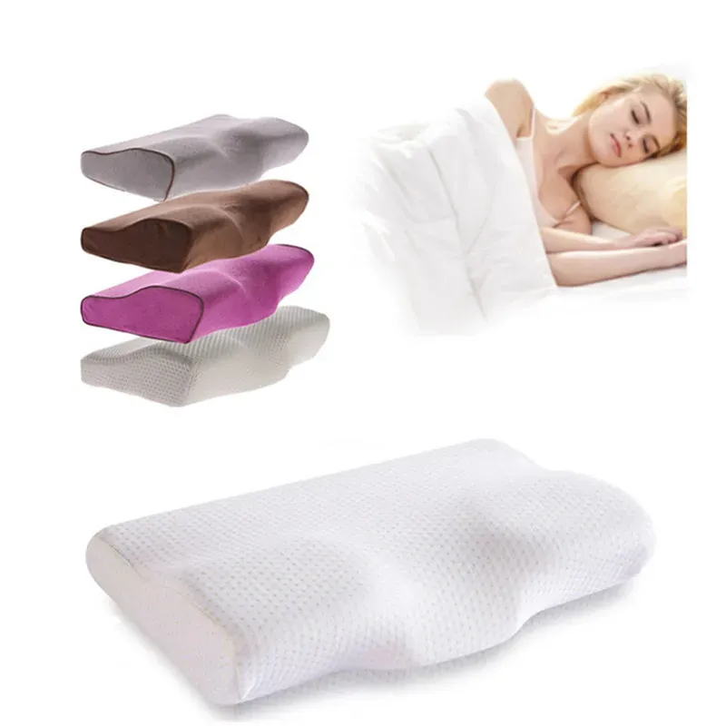 Cuscino Memory Foam Bianchetto da letto a forma di cuscino cervicale ergonomico che dorme comodo protezione del collo farfalla cuscino in schiuma memory foam