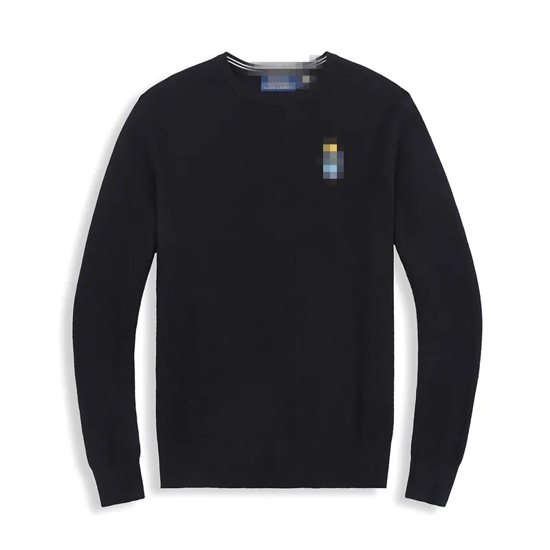 High End Men's Sweater Designer Polo Brand nallebjörn varm cirkulär låg hals långärmad kashmirtröja broderad brevtryck herrjacka