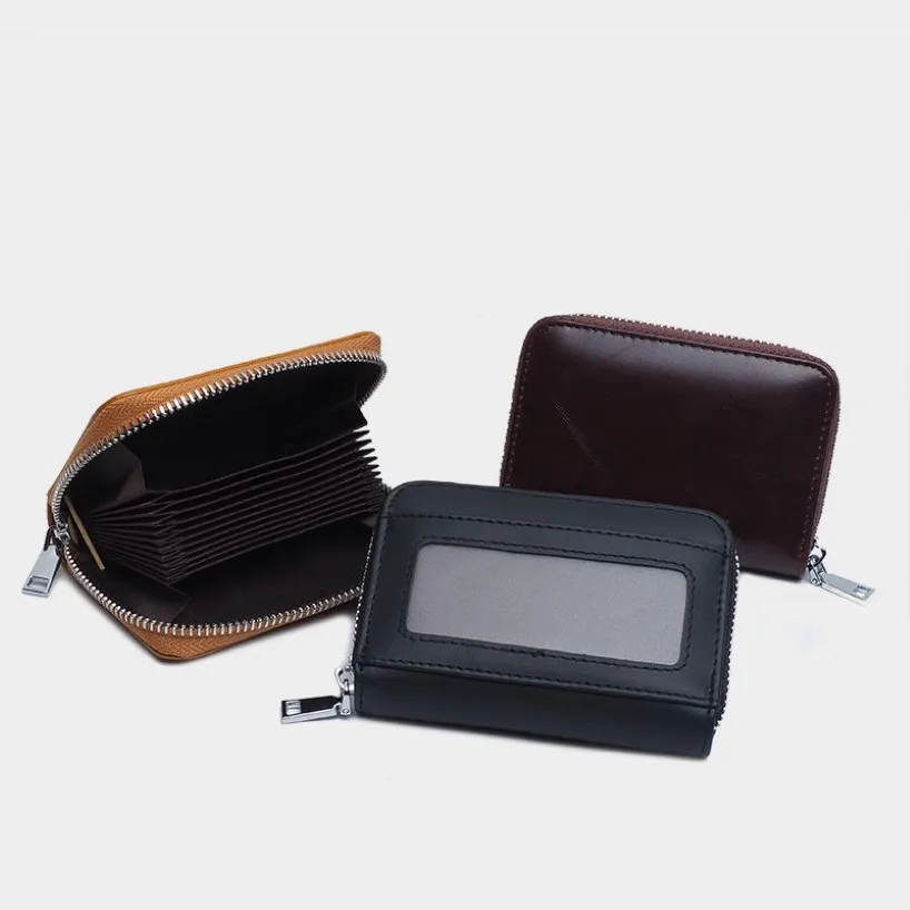 HBP 13 Hight Quality Fashion Men Women Real Leather Credit Card Holder Busskort Case Coin Purse Mini Wallet244z