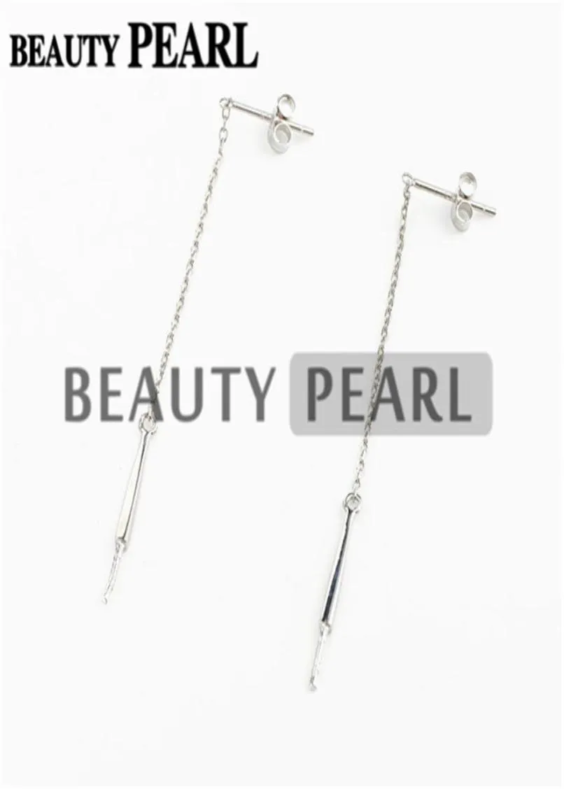 Hopearl Jewelry Pearl Drop Earring Inställningar 925 Sterling Silver Dangle Chain Earrings Blanks 3 ParS225Y6188841