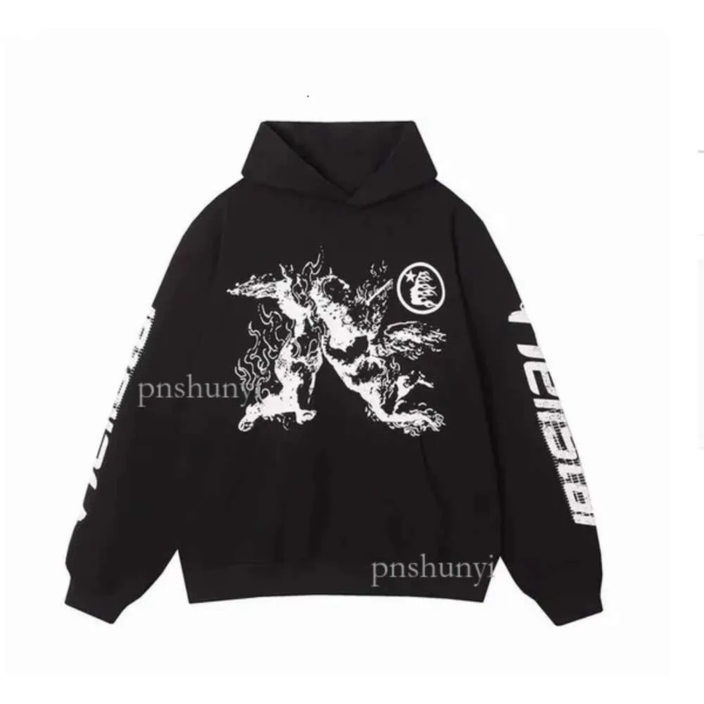 Hellstar Shirt Men Shark Graphic Pullover Letter Print Long