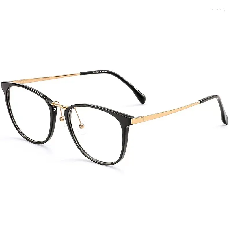 Solglasögonramar 53mm design retro acetat runda optiska glasögon med mode metall glasögonben för unisex glasögon 1019