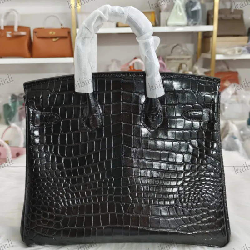 luxury brand women Special leather Designer bag B25/30 bags embossed crocodile leather purse real leather handbag top handle shopping bag causal tote party bag