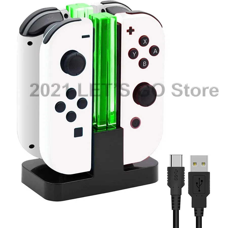 充電器nintendスイッチOLED 4 Joycon Charger Stand高速充電ドックステーションNITENDO NINTENDO SWITCH JOY CON CONTRORLERアクセサリ用