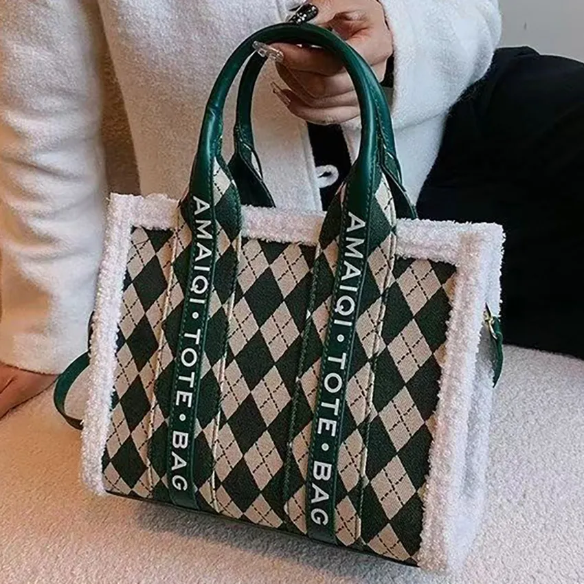 2024 New Designer Bag Fashion Handbag Women's Tote Bag Crossbody Bag Most Colors Casual Versatile Square Canvas Shopping Bag Large Capacity Diamond Grid Edge Letter