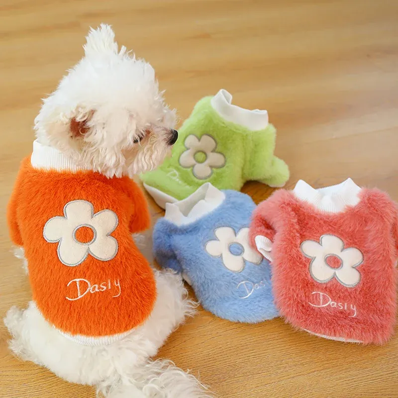 Chandails mignon fleur vêtements pour animaux de compagnie pour petits chiens hiver chaud chiot chat chien pull vêtements Chihuahua pulls Mascotas roupa cachorro