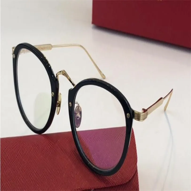 Novo design de moda óculos ópticos 0014 moldura redonda lentes transparentes retro estilo simples óculos claros pode ser prescrição lens237z