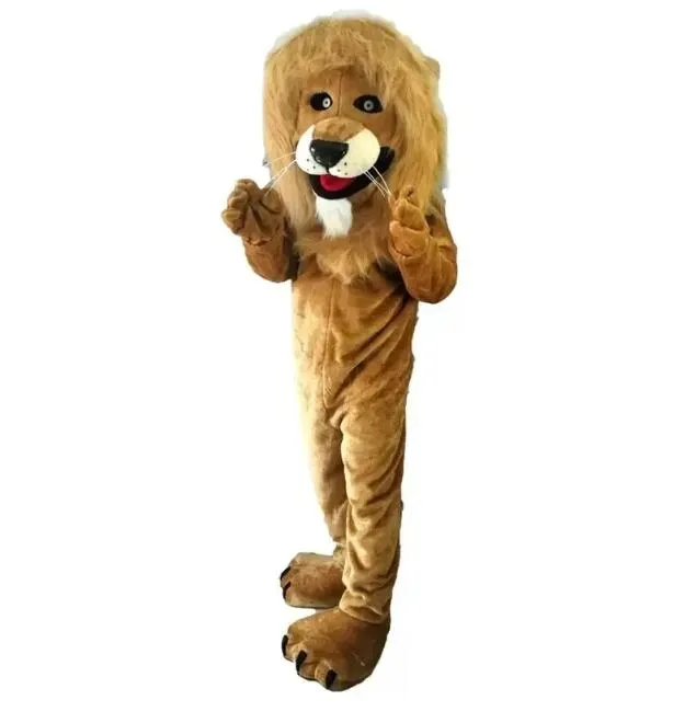 Halloween haute qualité marron Lion mascotte Costume dessin animé thème personnage noël carnaval fête fantaisie Costumes adulte