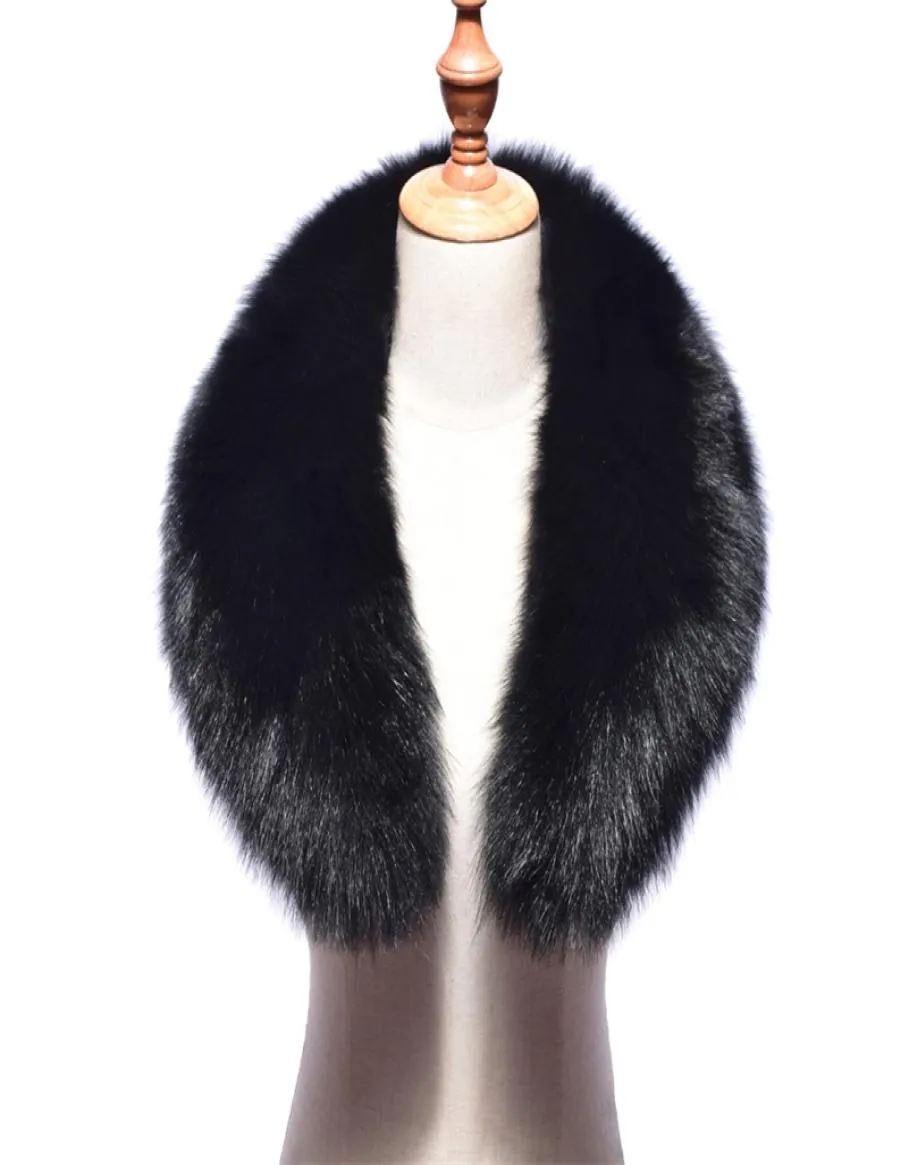 Yeni gerçek tilki kürk yakalı kadın 100 doğal tilki kürk eşarp kış sıcak kürk yaka eşarpları siyah lj2012211866920