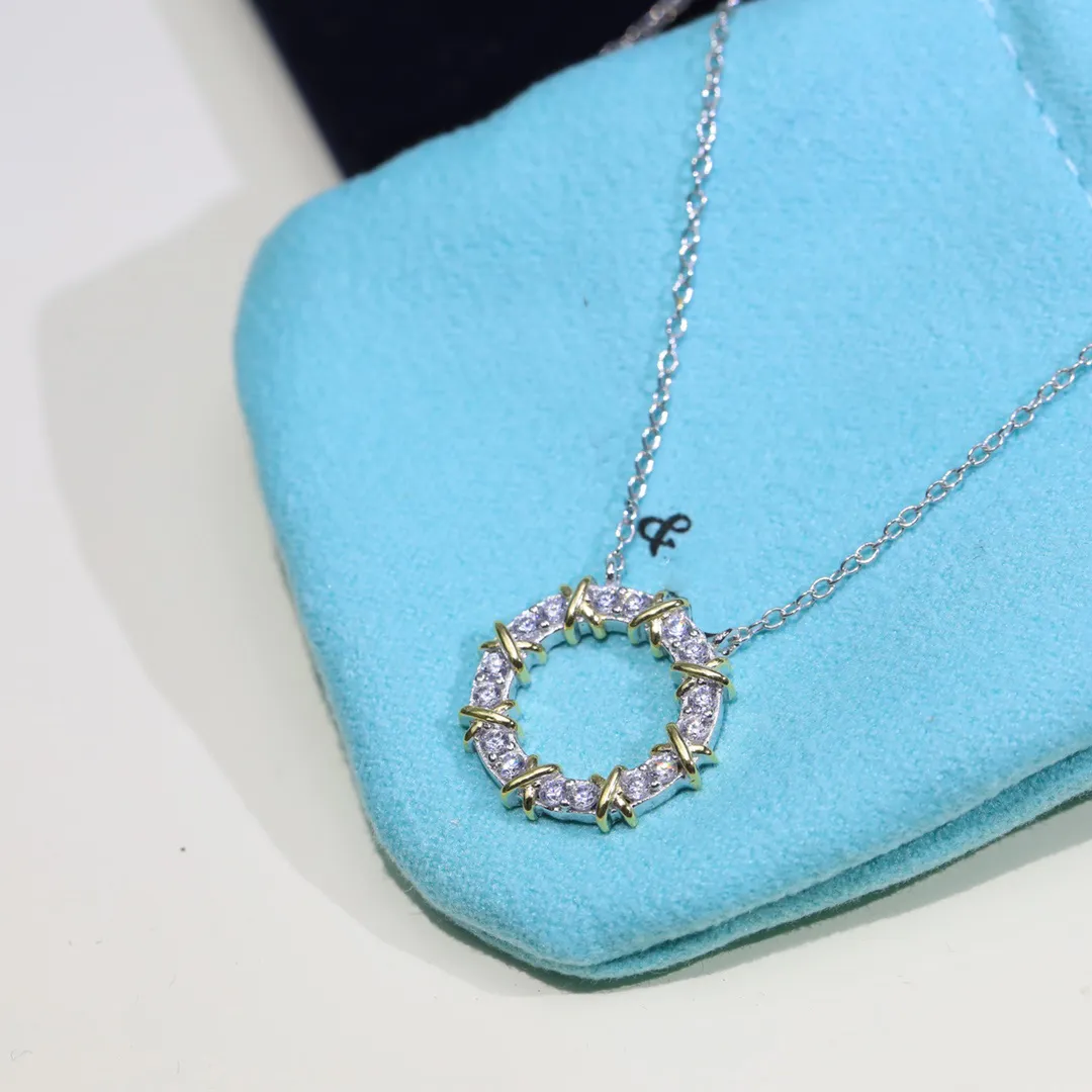 Halsband märkesdesigner halsband lyxiga smycken halsband fast färg diamant design halsband högre kvalitet casual klassiska smycken valentin dag mycket bra