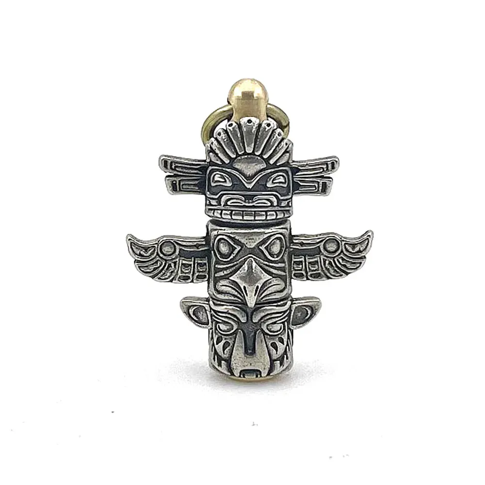 Necklaces White Brass Totem Pendant DIY Knife Bead Vintage Lanyard Jewelry Accessories Antique EDC Outdoor Tool Paracord Keychain Charms