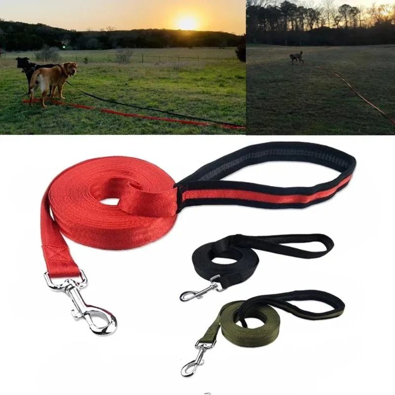 Halsbanden 20M Leash Training Gehoorzaamheid Recall Met Softy Zware Handvat Controle 10M20M Lang Huisdier Voor Camping Achtertuin zwemmen