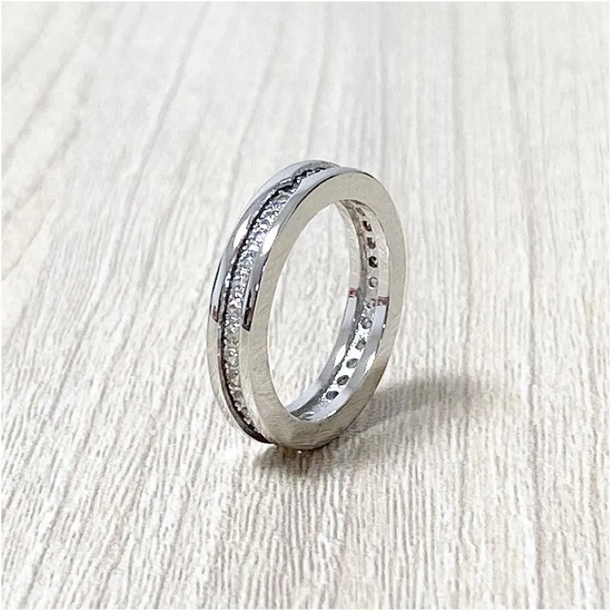 Anelli con diamanti simulati Diamonique professionali Fede nuziale placcata in oro bianco 18 carati Taglia 6 7 8 Accessori per anelli Love Forever con J269N