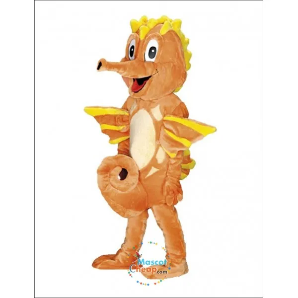 Costume da mascotte cavalluccio marino felice e carino di Halloween Personaggio a tema anime dei cartoni animati Festa di carnevale di Natale Costumi fantasia Abito da esterno per adulti