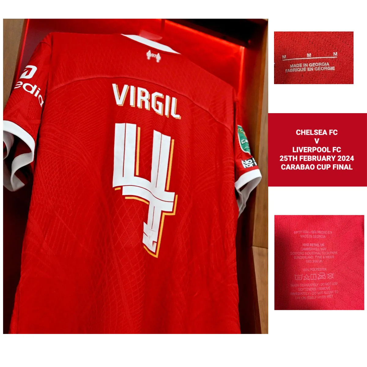 미국 대학 풋볼웨어 2024 Carabao Cup Final Jersey Virgil Luis Diaz Szoboszlai M.Salah Drawin Maillot가있는 전체 스폰서