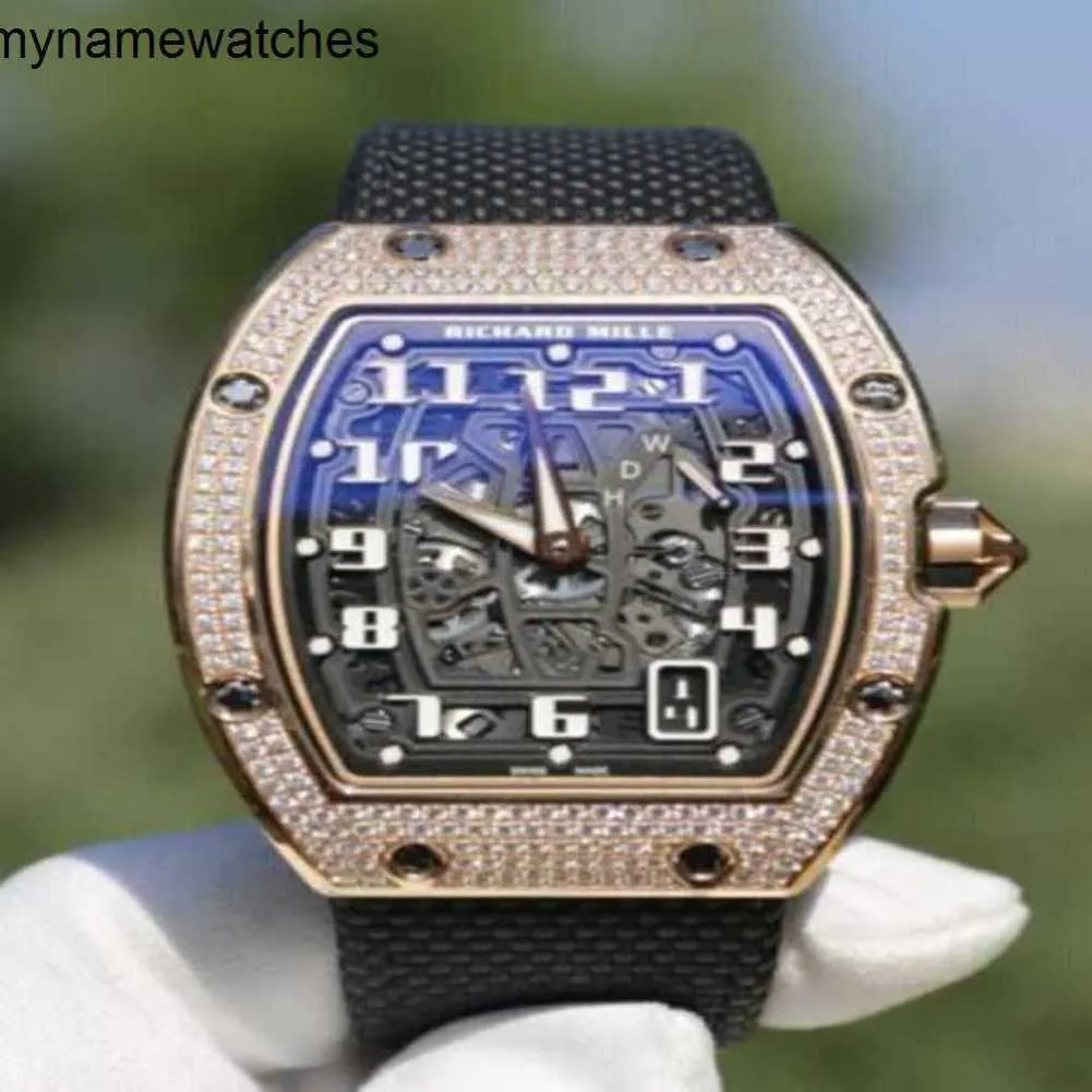 Richarmills orologio svizzero orologi meccanici automatici RM6701 18K Rose Gold Factory Paved Diamond Set 2024 FRJ