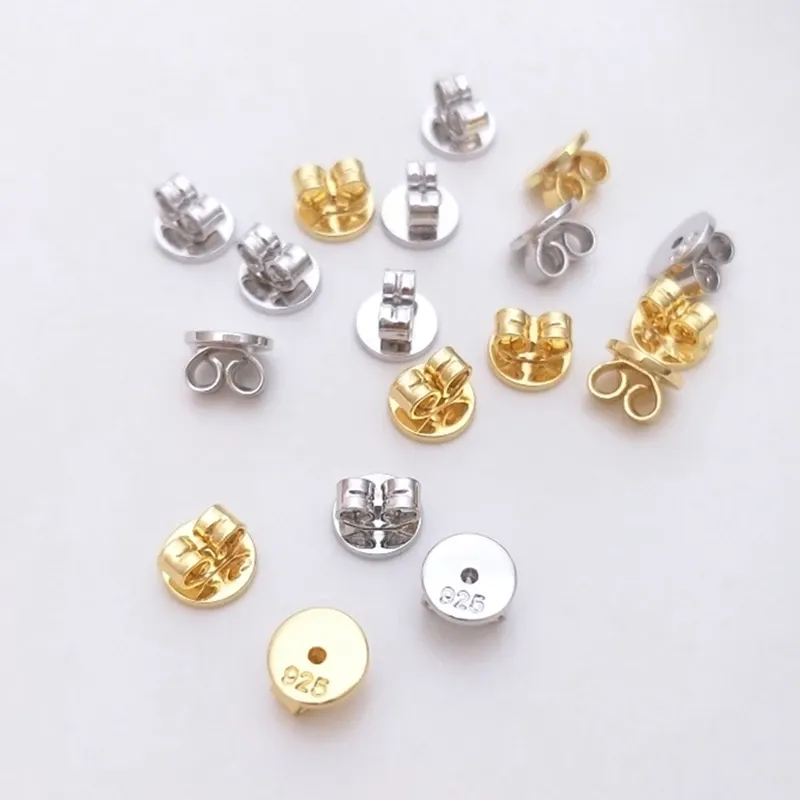Stud Color Retention Real Gold Plated Earring Stud Plugs After Blocking Ear Caps Back Diy Jewelry Making Accessories