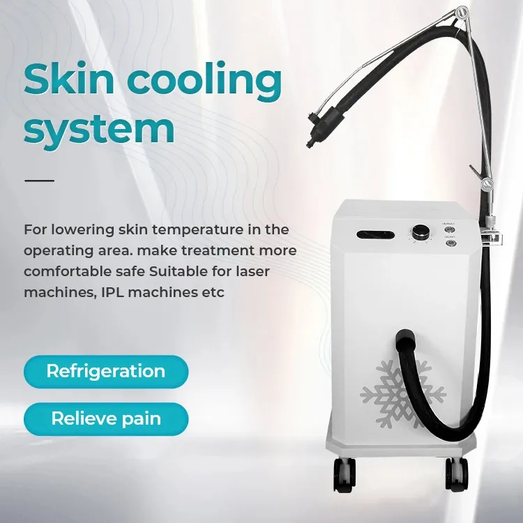 Geniş Uygulama Cilt Soğutma Lazer Tedavi Ağrısı İçin Hava Soğuk Makinesi Yaralanma İyileşme -25 ° C Kriyoterapi Hızlı Soğutma Cihazı
