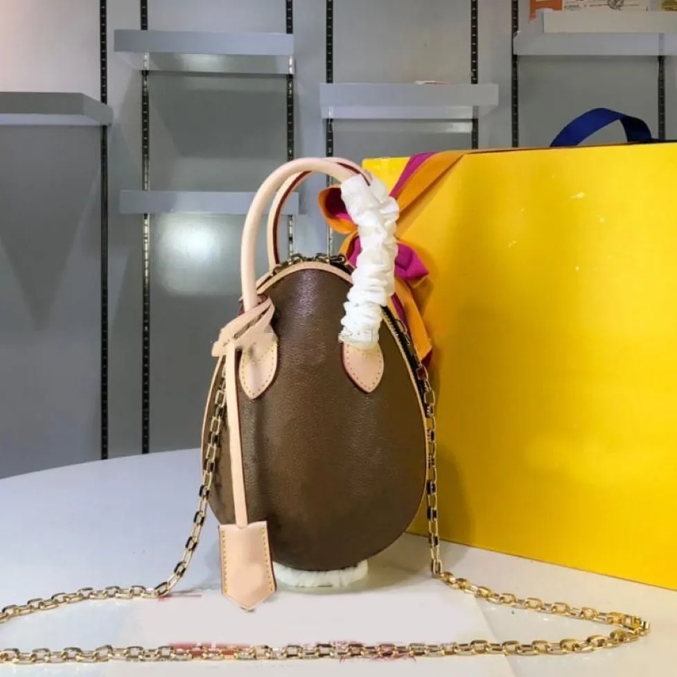 Fashion Flower Crossbody Bag Wysokiej jakości prawdziwy skórzany złoty łańcuch na ramię pasek dinozaur jajka