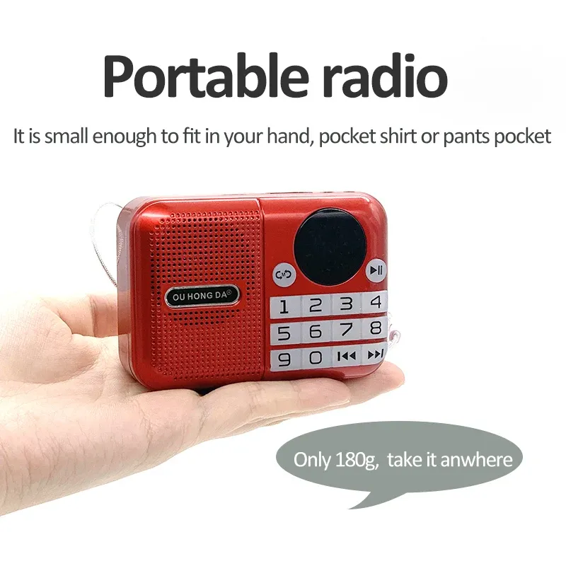 Radio FM Radio portatile mini altoparlante USB Music Player Music Support Micro SD/TF Display LED Mini Pocket portatile Radio