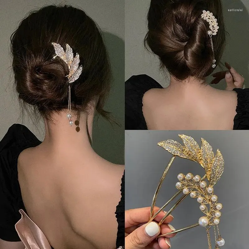 Klipsy do włosów eleganckie kobiety bowknotnotonowe spinki do włosów metalowe patyki fryzury ślubne ślubne akcesoria