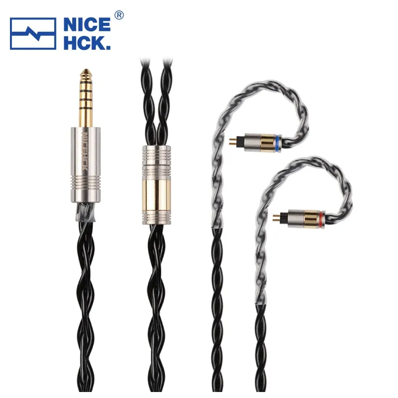 Accessories NiceHCK BlackCat Zinc Copper Alloy Oil Soaked HIFI Earphone Cable MMCX QDC 2Pin for NX7MK4 F1 N5005 tangzu fudu Zero HOLA CHU2