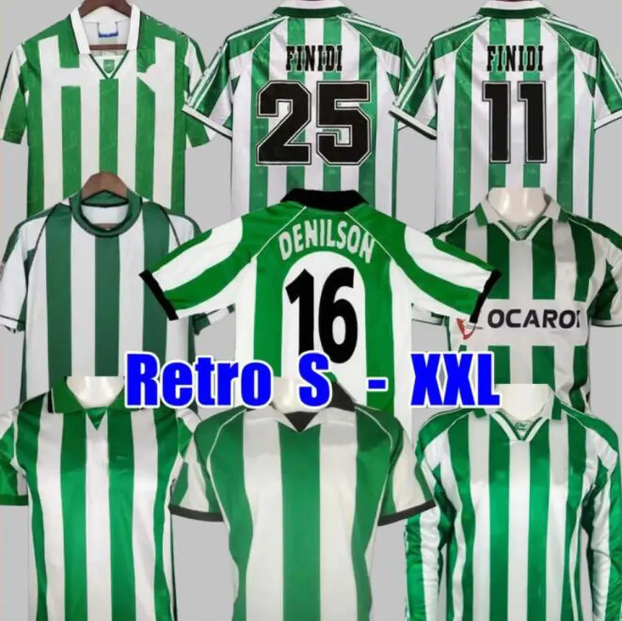 95 97 Real Betis Retro Home Away Filc Soccer Resal Match Neatn Menendez Finidi 25 Rios 21 Finidi 11 Koszulki piłkarskie MAILLOT de Foot