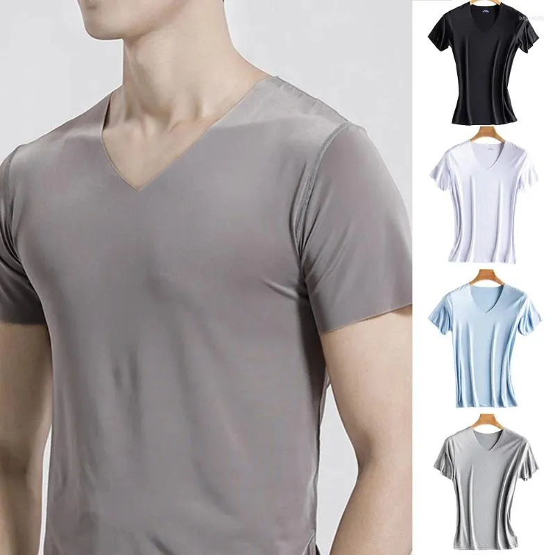Мужская бесшовная футболка-поло, быстросохнущая тонкая блузка с короткими рукавами и v-образным вырезом на лето, дышащая повседневная мягкая спортивная рубашка, PR-распродажа