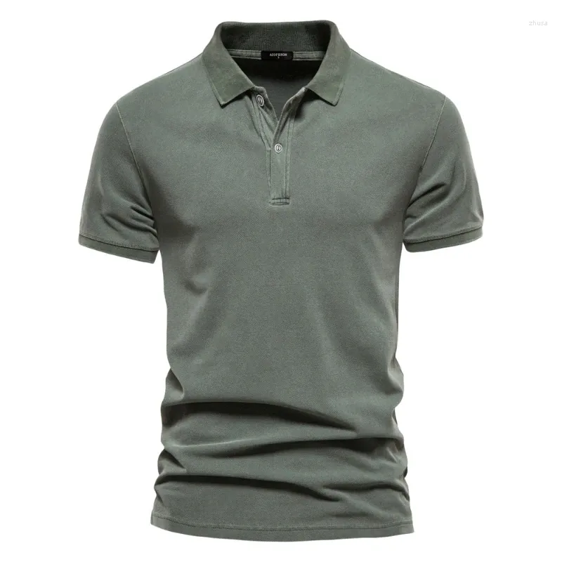 Polos pour hommes Summer Revers T-shirt à manches courtes Hommes Solide Couleur Casual POLO Chemise à manches courtes Mode