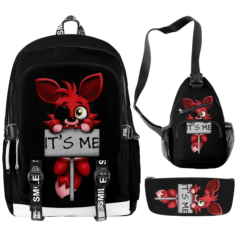 Plecak It's Me Kawaii Five Nights at FNAf Plush Foxy Boys Torby Plecak Girls Waterproof Oxford Cosplay Travel Travel Laptop Bag