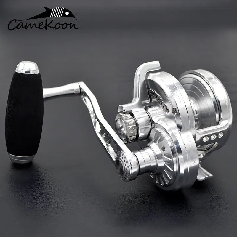 CAMEKOON Slow Pitch Reel 6.3:1 Smooth Retrieve Trolling Coil 32KG Saltwater  Drum Boat Lever Drag Reel 9+2BB From Lzqlp, $173.31