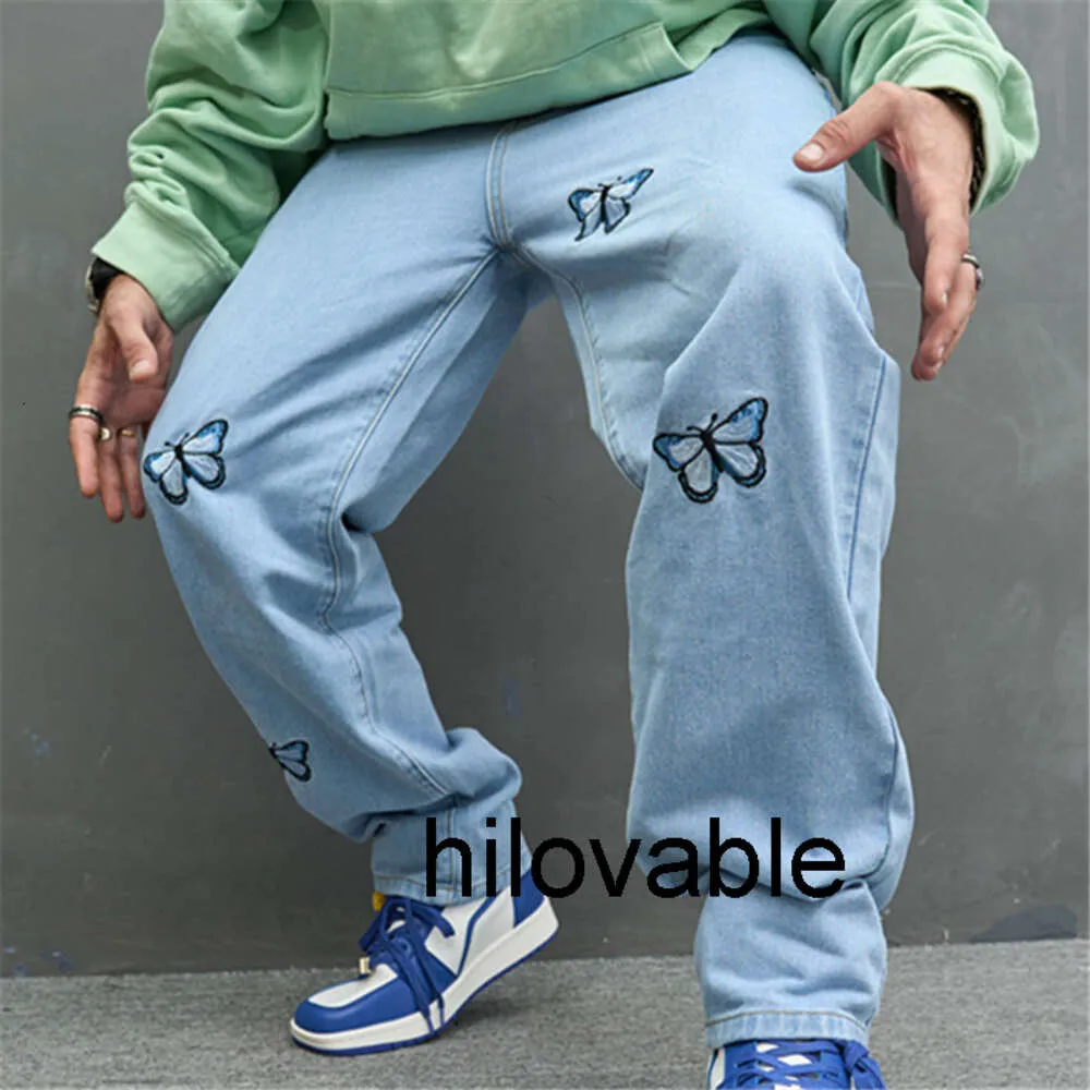 Mode hilovable nouveaux jeans décontractés pour hommes tendance américaine pantalon ample haute rue pantalon à jambes larges pour hommes