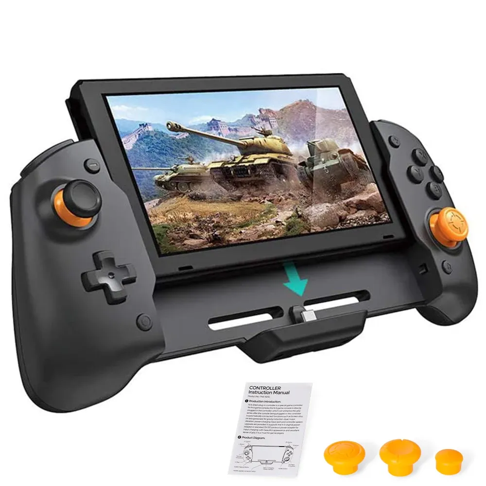 GamePads pour Nintendo Switch Handheld Contrôleur Console Grip Gamepad Double Motor Vibration Breedtin 6Axis Gyro Spirproof Design