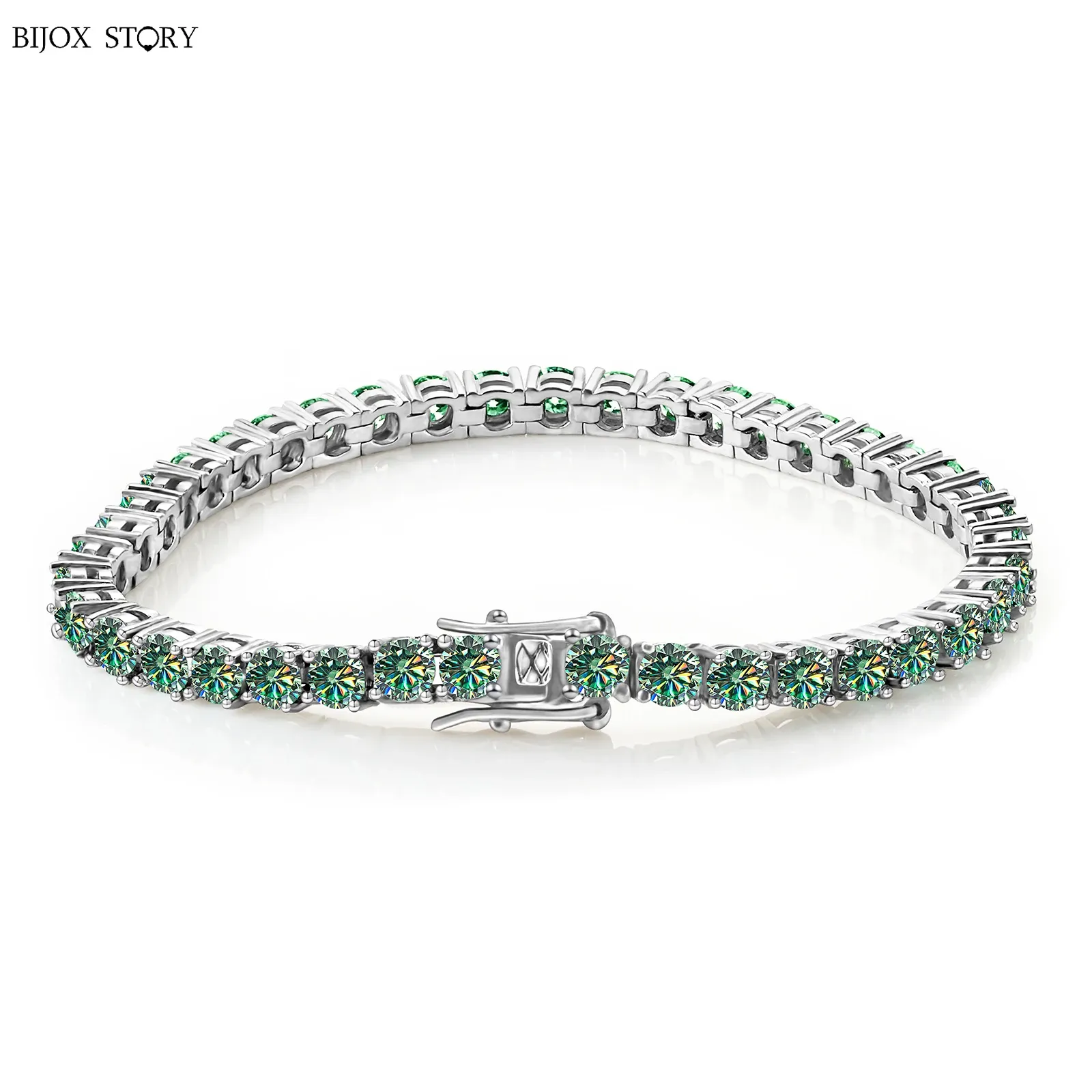 Armreifen BIJOX STORY 3 mm Moissanit-Tennis-Armband voller Diamant GRA 925 versilbert 18 Karat Hochzeitsfeier Schmuck Armbänder für Damen und Herren