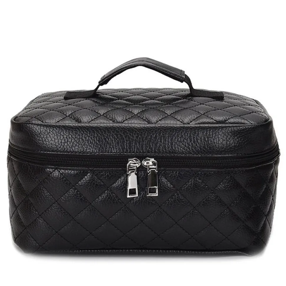 Cosmetic box Quilted professional cosmetic bag women's large capacity storage handbag travel toiletry makeup bag sac 210821240S