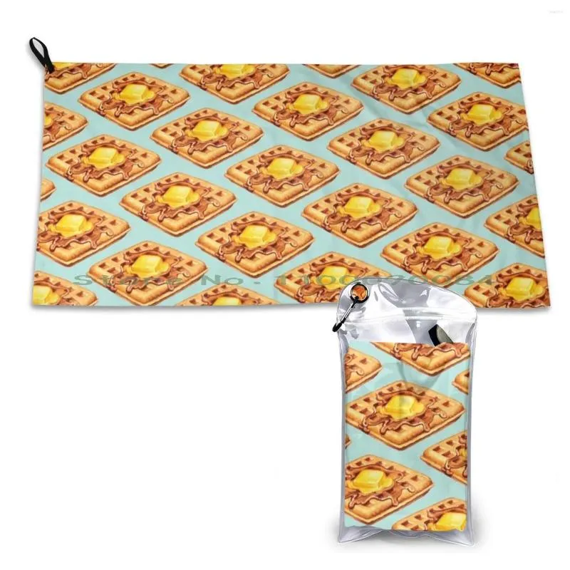 Serviette à motif gaufré, séchage rapide, salle de sport, bain, nourriture Portable, petit déjeuner, douce, absorbant la sueur, poche à séchage rapide