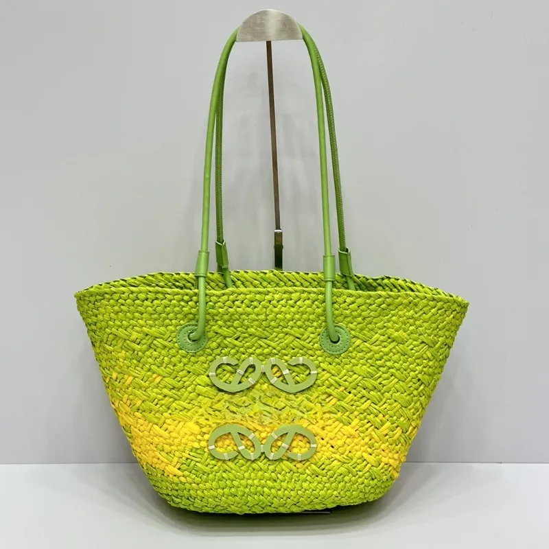 Paulas Ibiza Basket Bag Grass Weavingプロセスハンドバッグホットバッグ女性デザイナーバッグハンドバッグ肩クロスボディバッグレディクラッチ大容量チャン