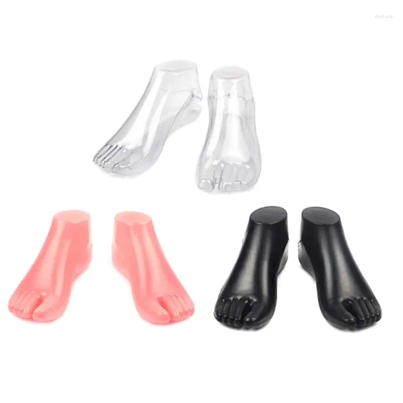 Q0KE Kunststoff Weibliche Modell Requisiten Fuß Unterstützung Schuhe Socken Sandale Shaper Werkzeug Mannequin Display Schmuck Beutel