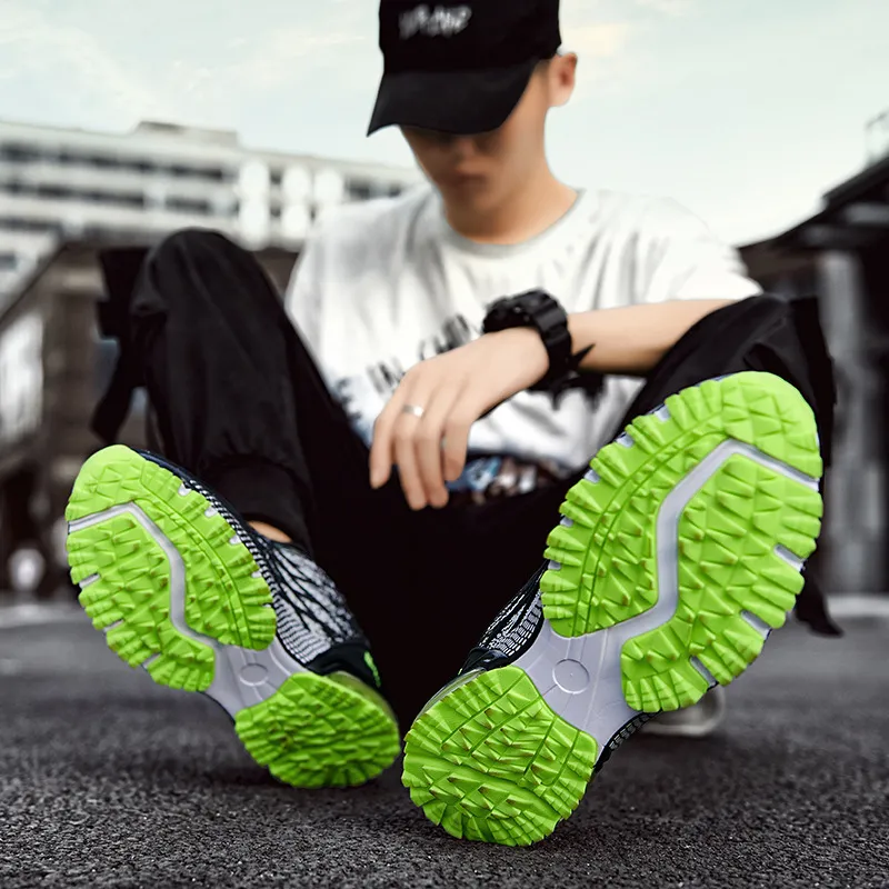 Famous design 2024 coconut men's shoes summer mesh surface breathable flying mesh shoes running air cushion cushioned sports men's dad fashion shoes