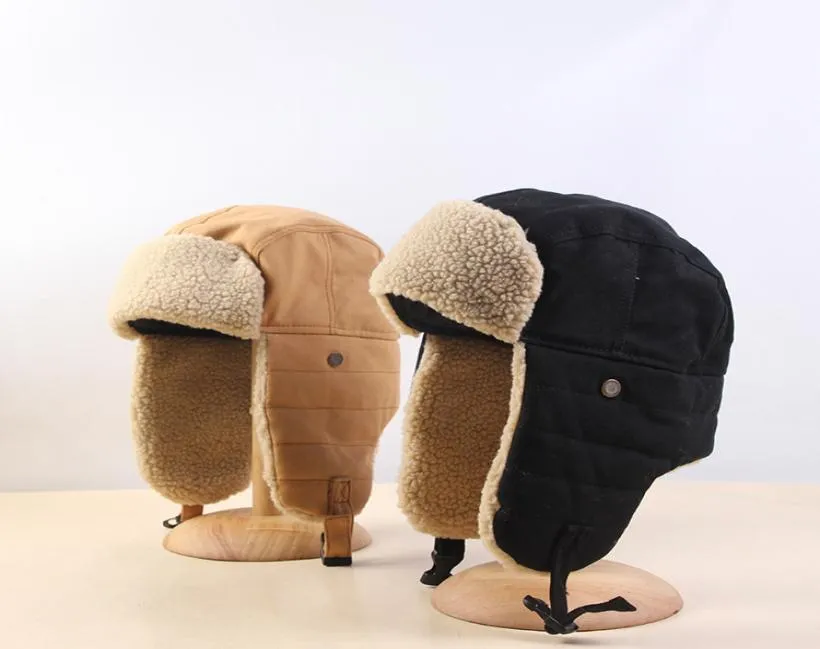 Winter Unisex Bomber Hat For Men Adult Pilot Aviator Cap Earflap Windproof Waterproof Trapper Hunting Couple Hat8005130