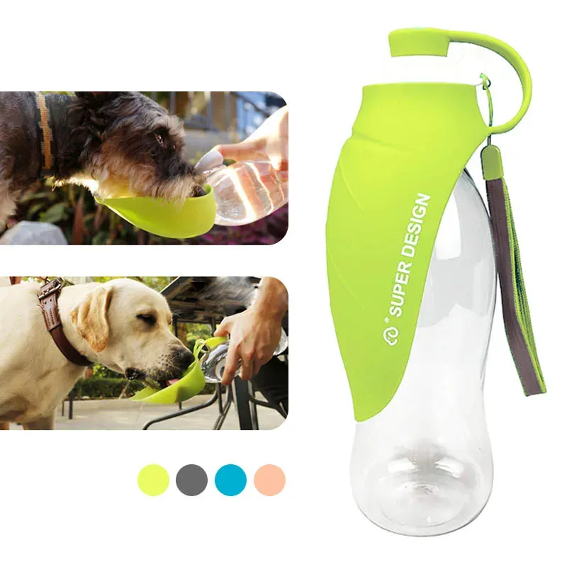 Alimentazione 580Ml Bottiglia pieghevole per cani Pet Ciotola per acqua Silicone Portatile Bottiglia di acqua per animali domestici Dispenser di acqua per cani Alimentatore da viaggio Ciotola per animali domestici Gatto