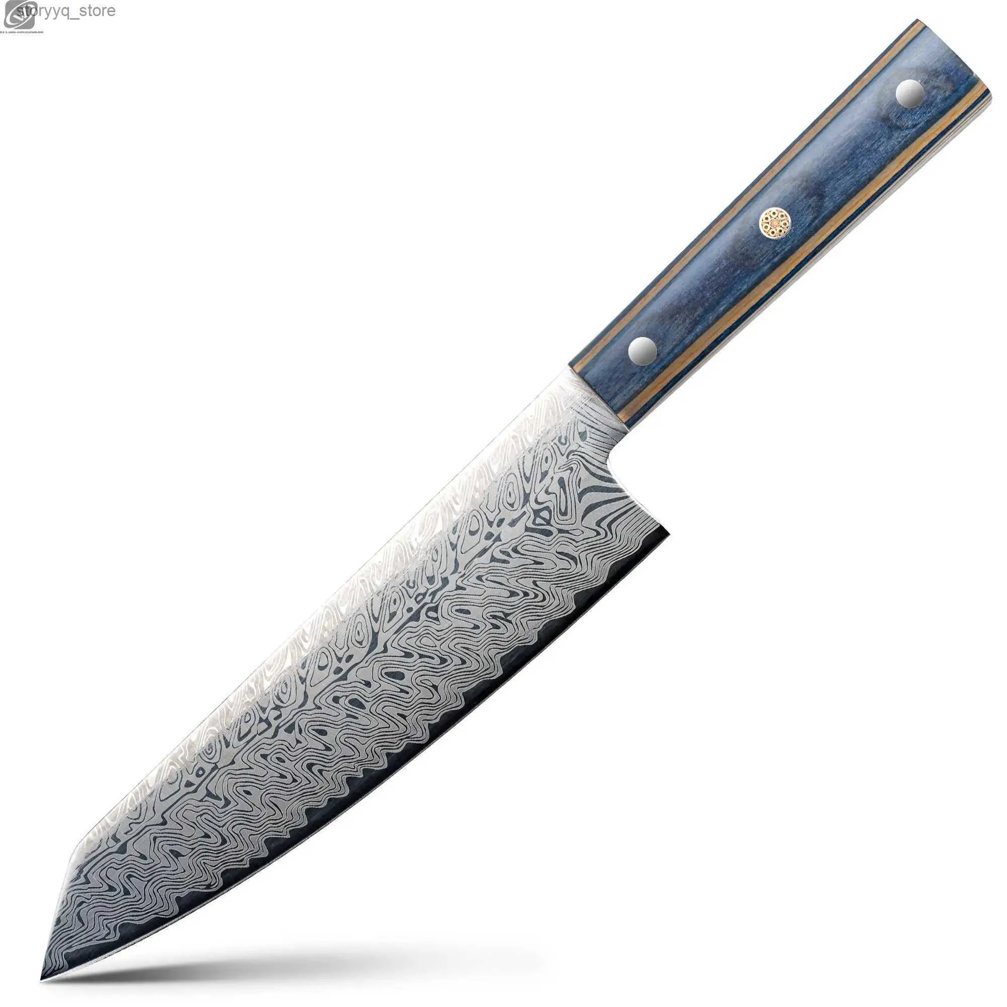 Mutfak Bıçakları Allwin Santoku Bıçak Lazer Şam Desen Mutfak Bıçağı Ergonomik Pakka Saplı Sebze Me Bıçak Pişirme Aracı Q240226