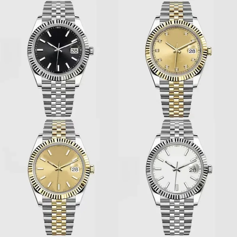 Relógio de designer banhado a prata dourado datejust mens relógios top casal 36mm / 41mm montre de luxe aço inoxidável 28mm movimento multiestilo relógios de alta qualidade SB026 B4